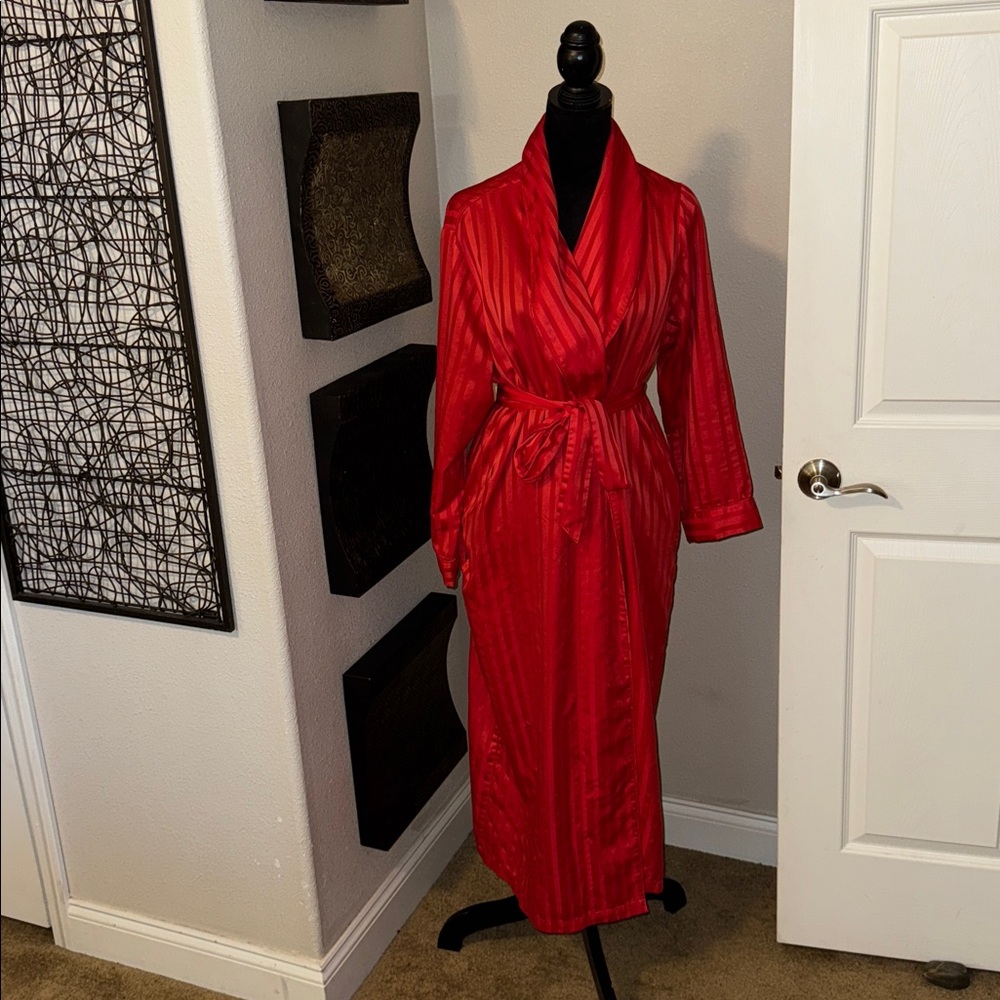 Elegant Red Satin Robe
